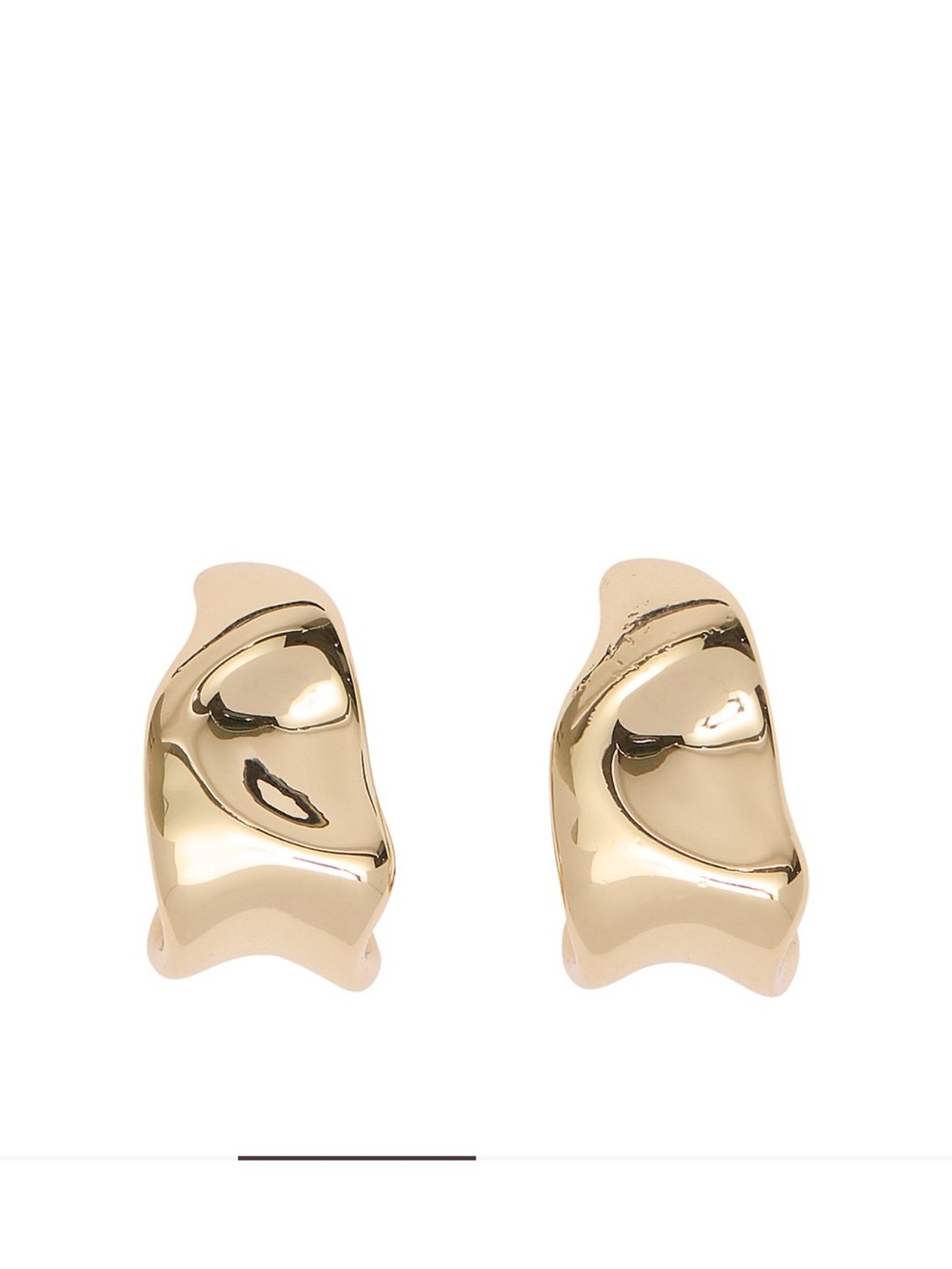 Victoria's Secret Polished Gold Sculptural Clip Earrings